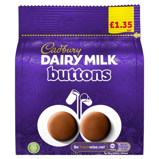 Cadbury Dairy Milk Buttons Chocolate Bag 95g