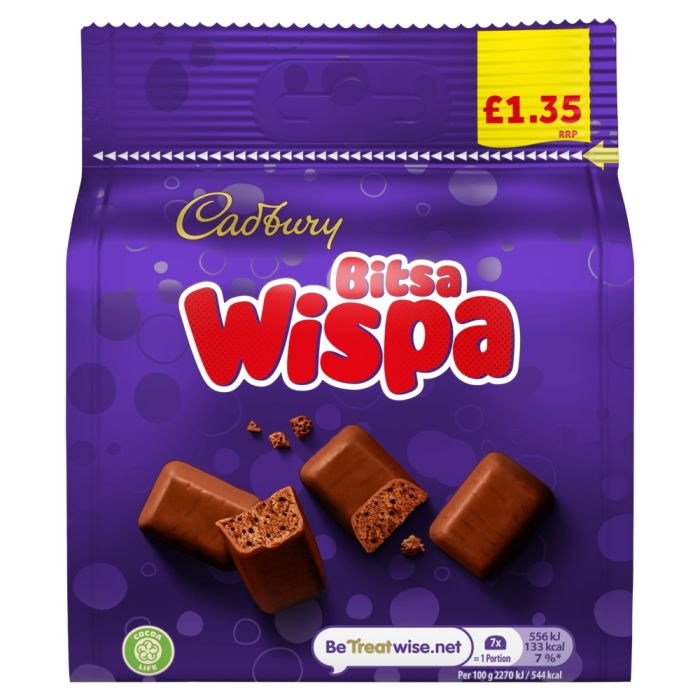 Cadbury Bitsa Wispa Chocolate Bag 95g