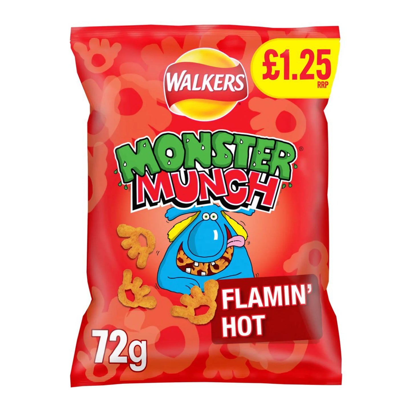 Walkers Monster Munch Flamin' Hot Snacks Crisps £1.25 RRP PMP 72g