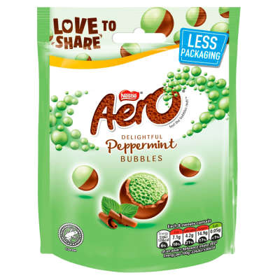 Aero Bubbles Peppermint Mint Chocolate Sharing Bag 80g