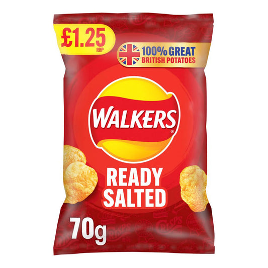 Walkers Ready Salted Crisps £1.25 RRP PMP 70g