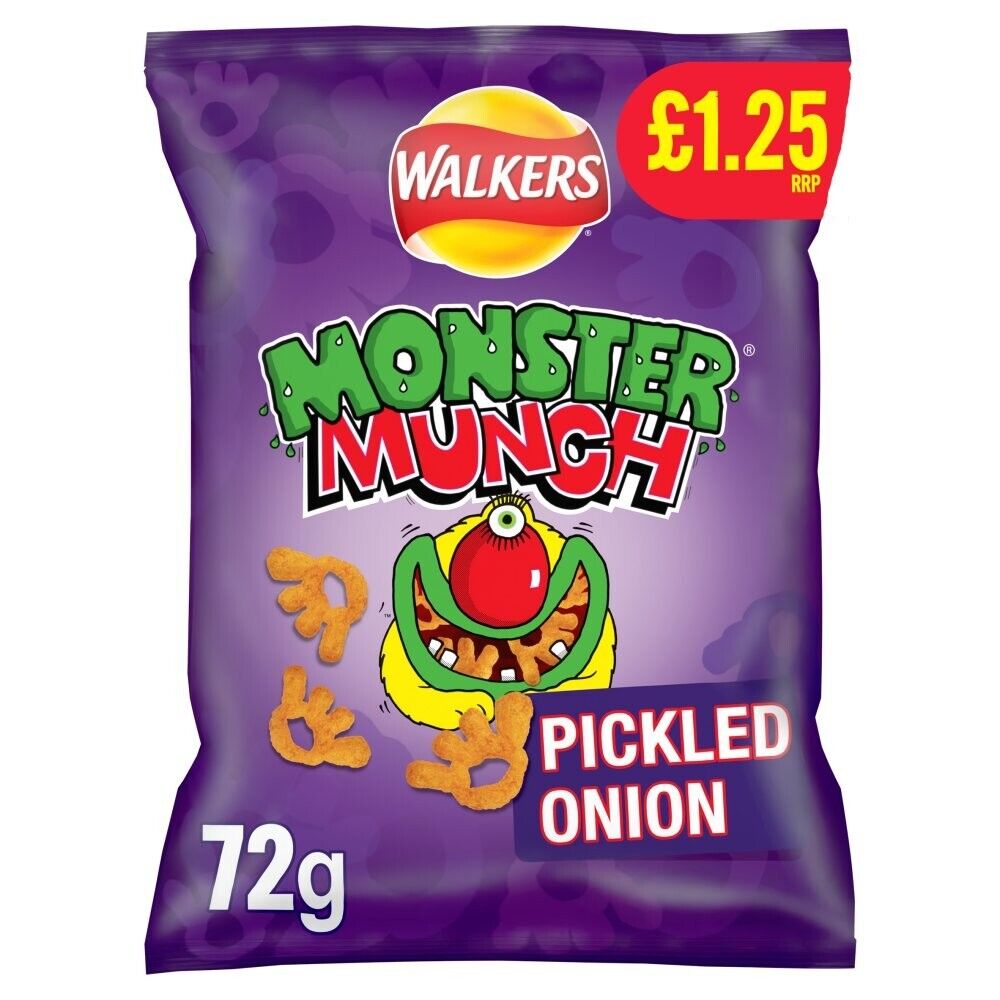 Walkers Monster Munch Pickled Onion Snacks Crisps £1.25 RRP PMP 72g