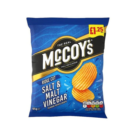 McCoy's Salt & Malt Vinegar Sharing Crisps 65g, £1.25 PMP [PM £1.25 ]